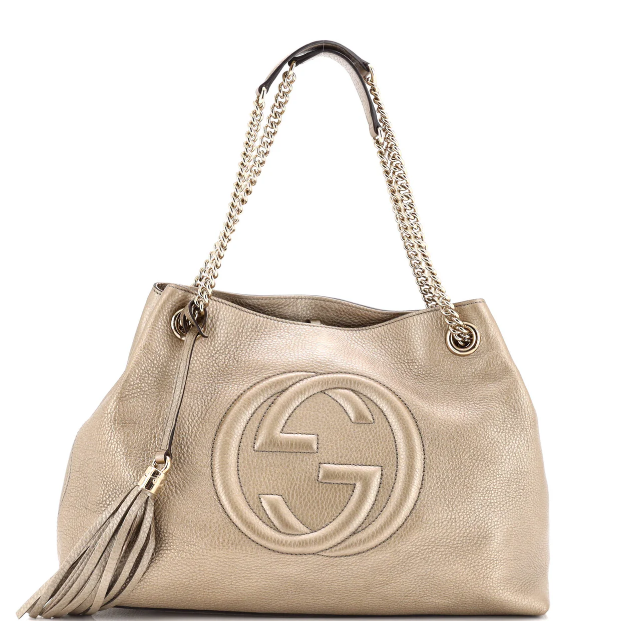 Soho Chain Strap Shoulder Bag Leather Medium - Deep Luxury