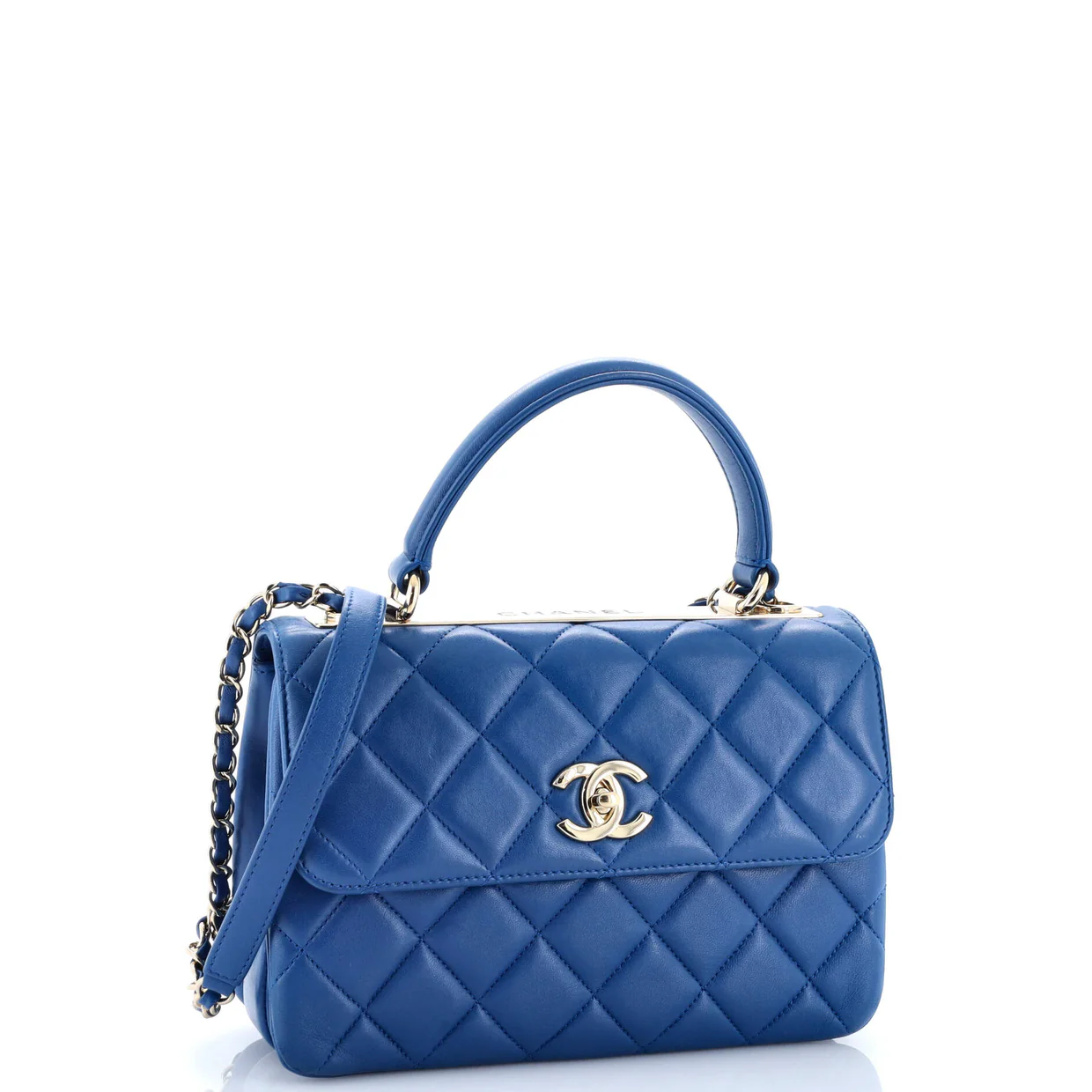 Trendy CC Top Handle Bag Quilted Lambskin Small - Deep Luxury