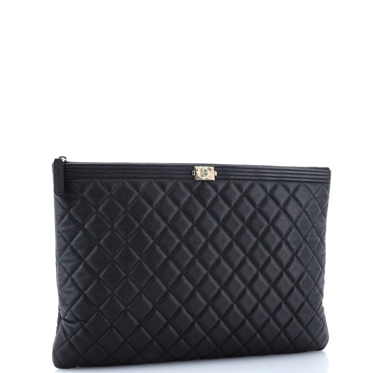 Boy O Case Clutch Quilted Caviar Large - Deep Luxury