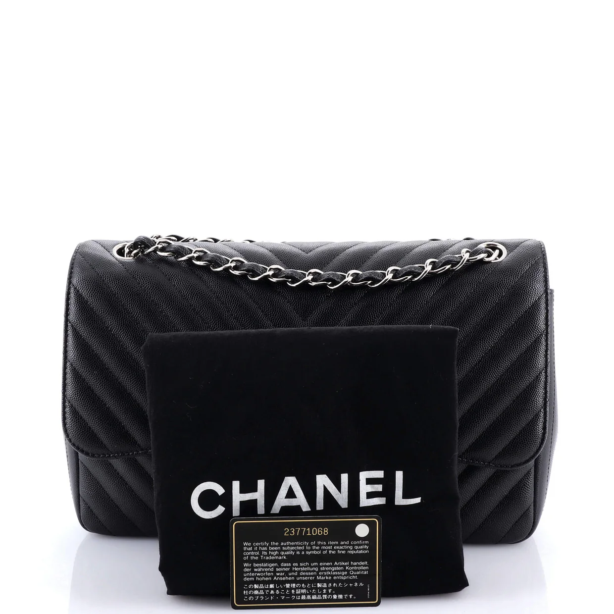 Classic Double Flap Bag Chevron Caviar Jumbo - Deep Luxury