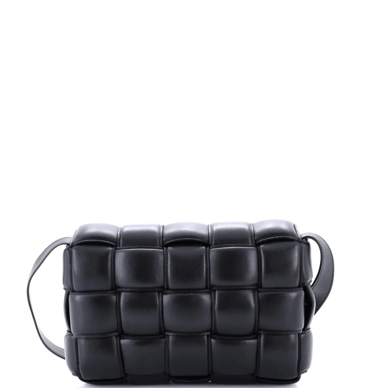 Cassette Crossbody Bag Padded Maxi Intrecciato Leather Small - Deep Luxury