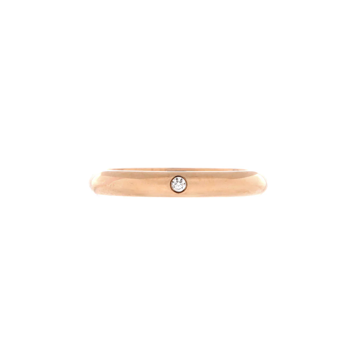 1895 Wedding Band Ring 18K Rose Gold with Diamond 2.6mm - Deep Luxury