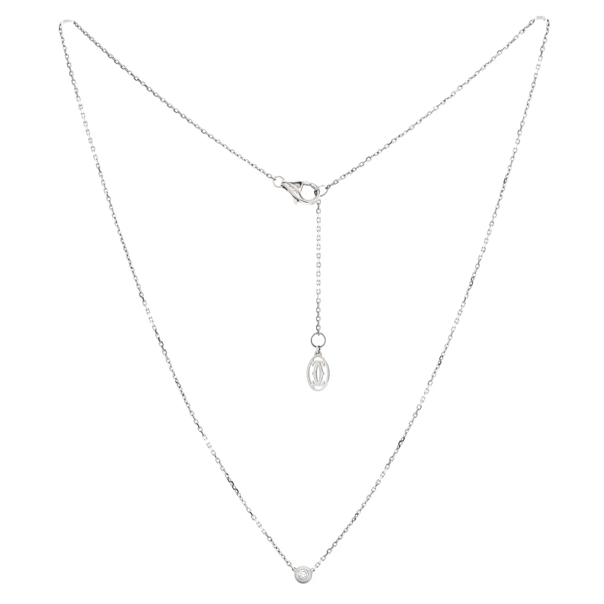 D'Amour Pendant Necklace 18K White Gold and Diamond XS - Deep Luxury
