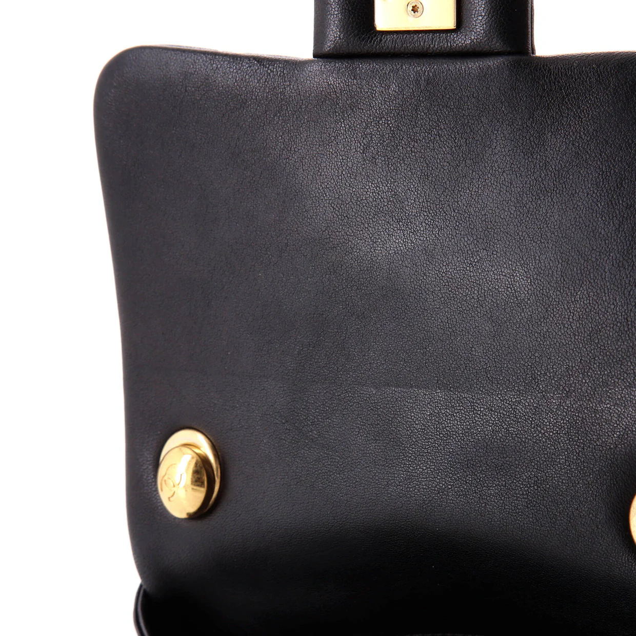 Oval Logo Chain Handle Flap Bag Quilted Lambskin Mini - Deep Luxury