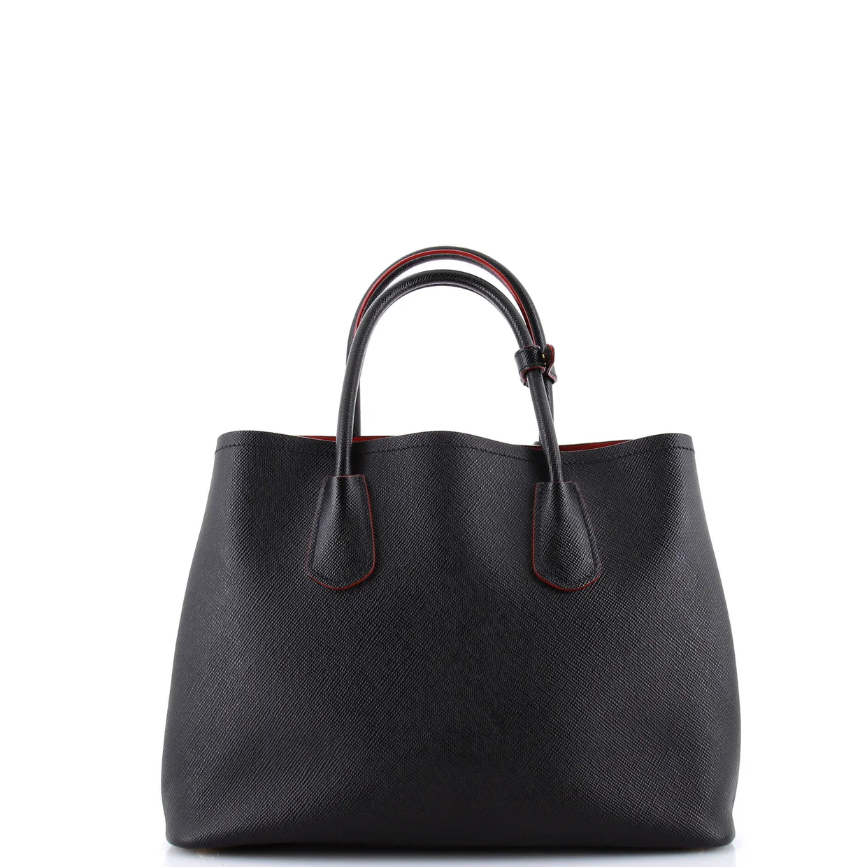 Cuir Double Tote Saffiano Leather Medium - Deep Luxury