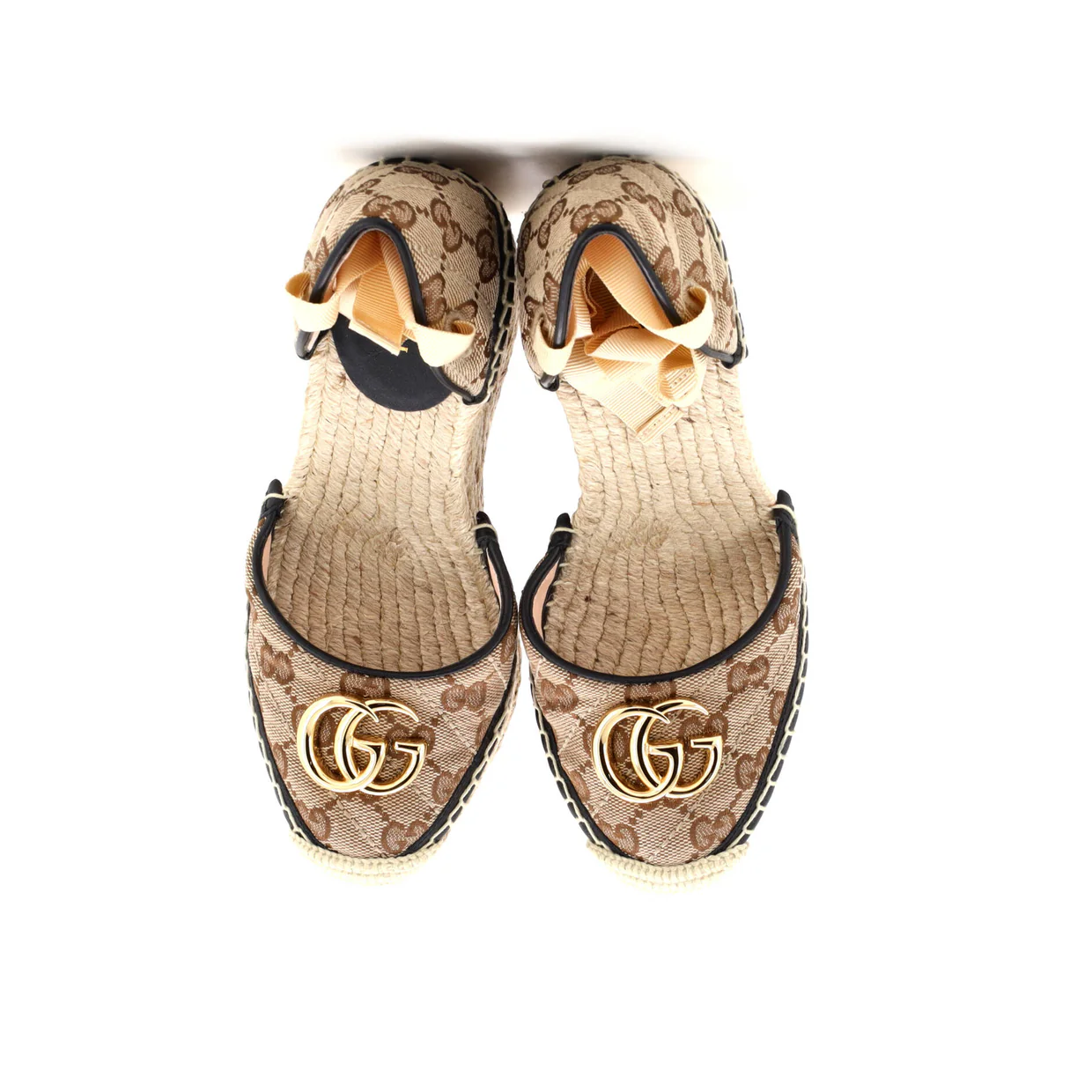 Women's GG Marmont Wedge Espadrilles Diagonal Quilted GG Canvas - Deep Luxury