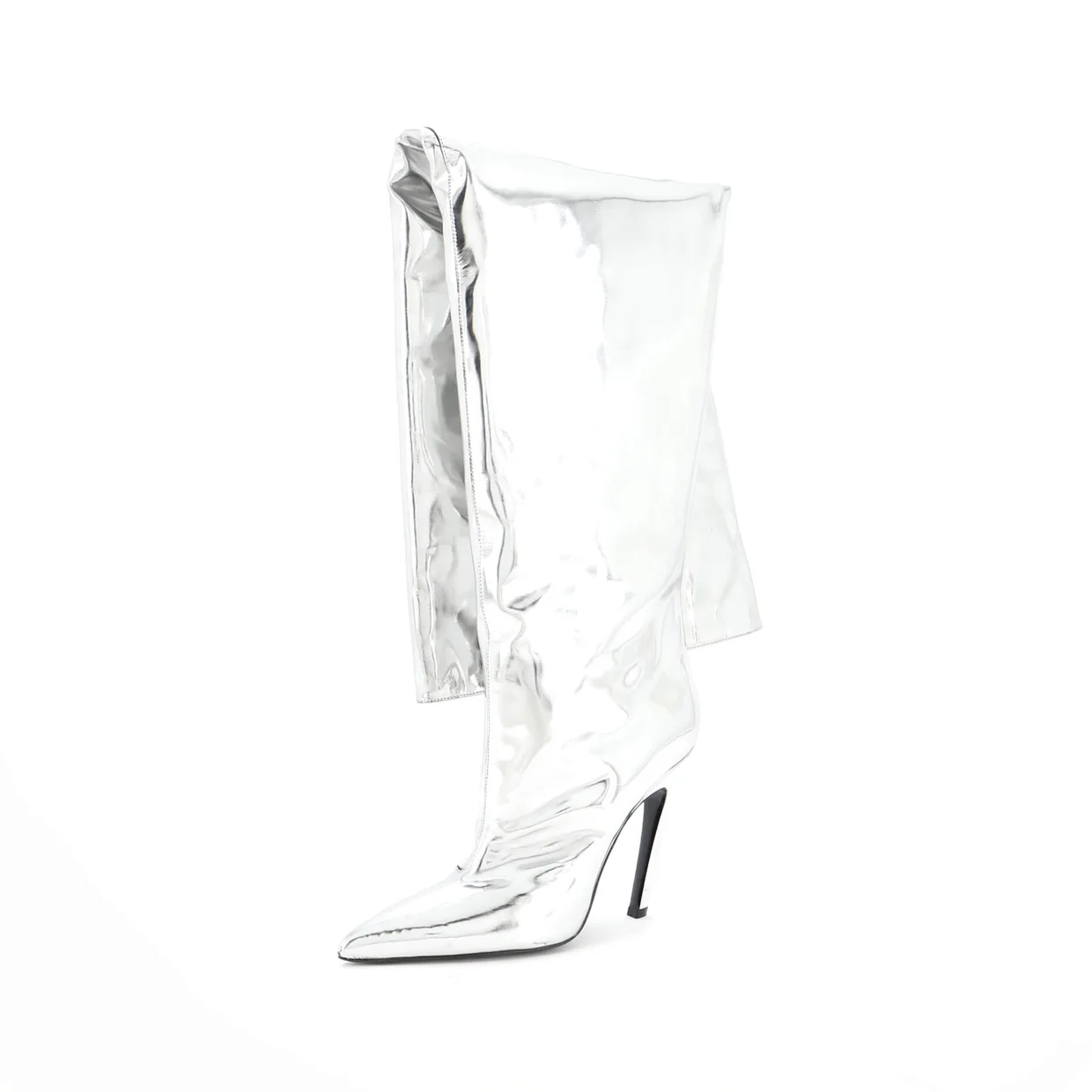 All The Time Over the Knee Boots Metallic Leather - Deep Luxury