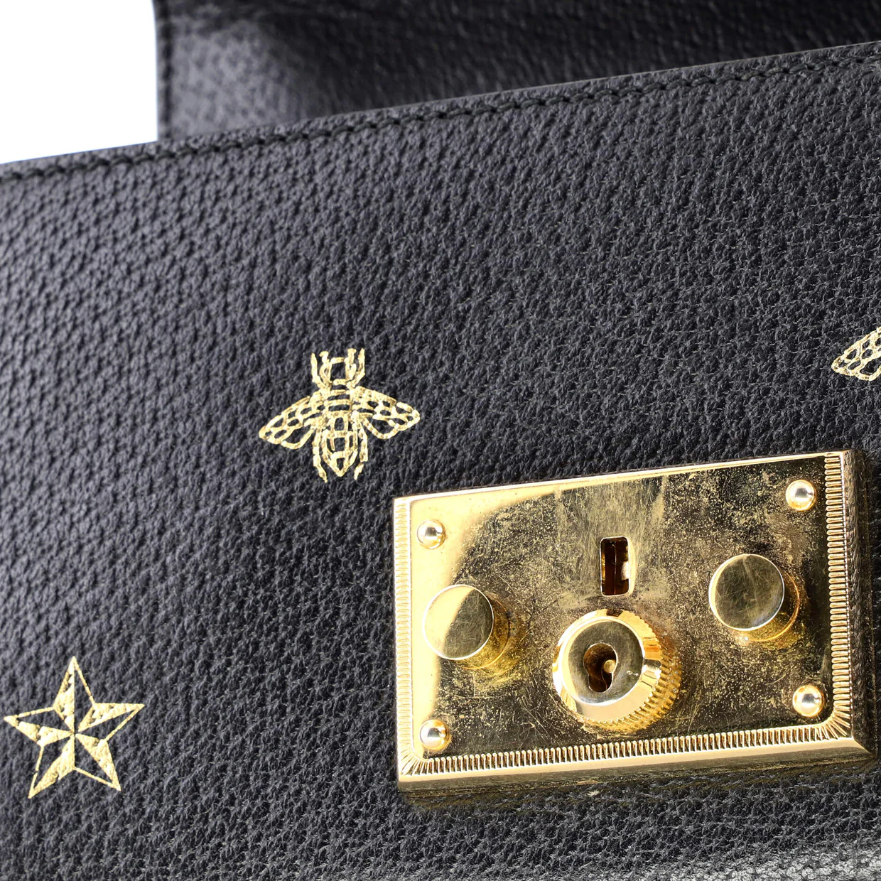 Padlock Shoulder Bag Printed Leather Small - Deep Luxury