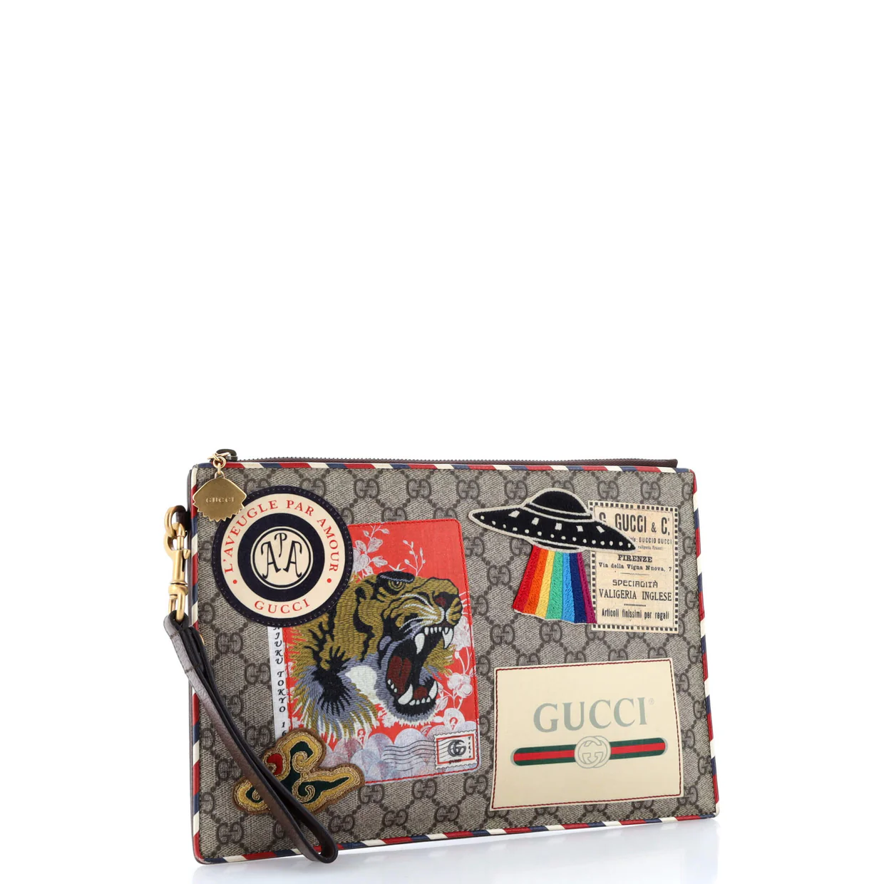 Courrier Pouch GG Coated Canvas with Applique - Deep Luxury