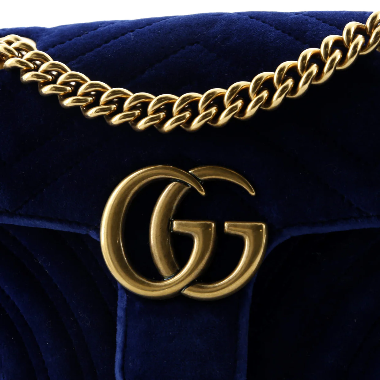 GG Marmont Flap Bag Matelasse Velvet Mini - Deep Luxury