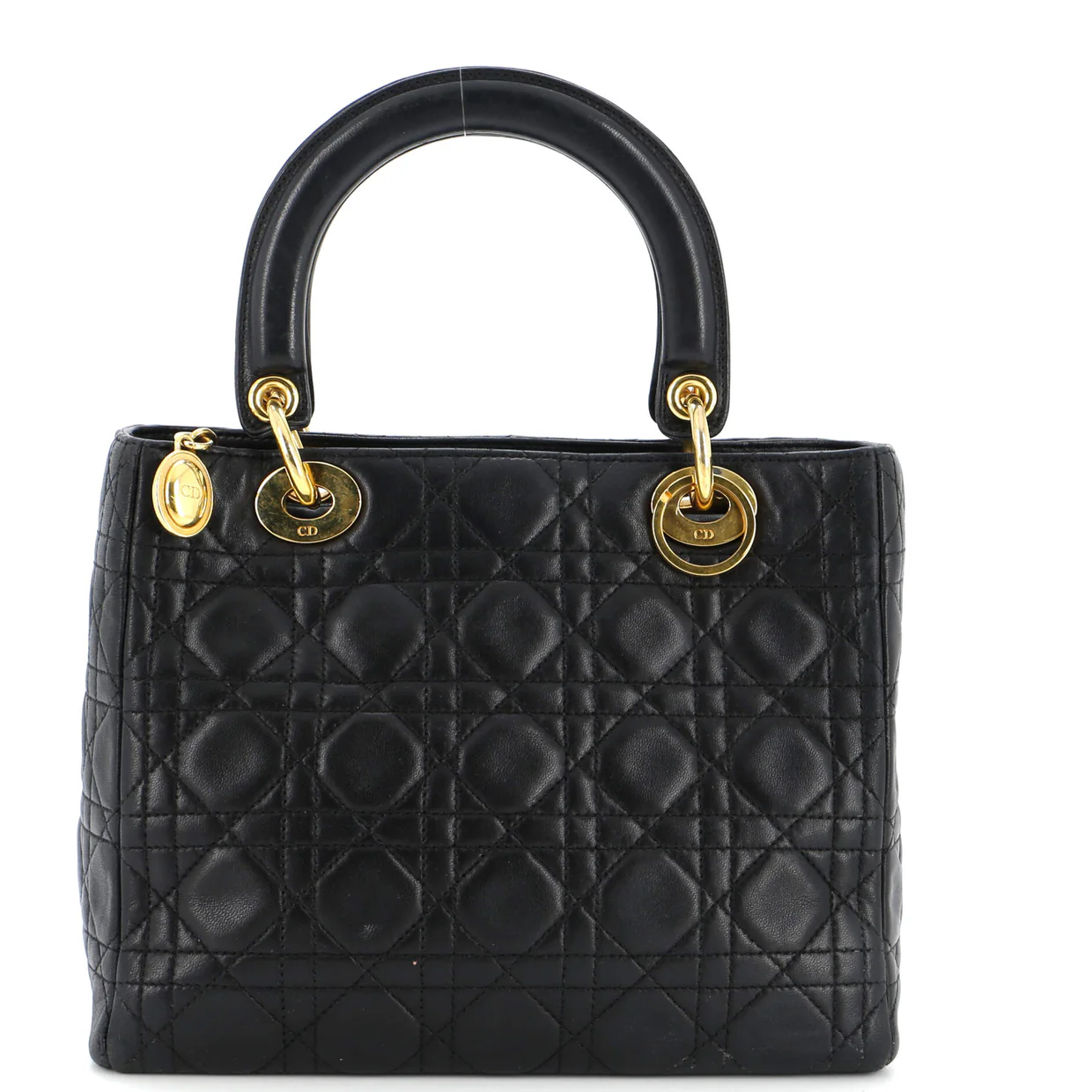 Vintage Lady Dior Bag Cannage Quilt Lambskin Medium - Deep Luxury