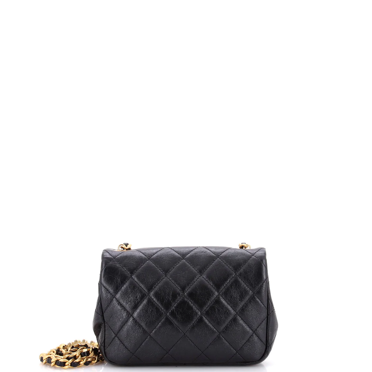 CC Pearl Section Chain Flap Bag Quilted Calfskin Mini - Deep Luxury