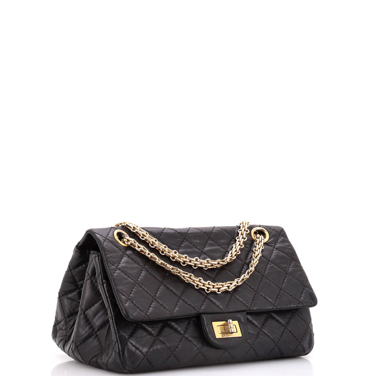 Reissue 2.55 Double Compartment Flap Bag Quilted Aged Calfskin 225 - Deep Luxury