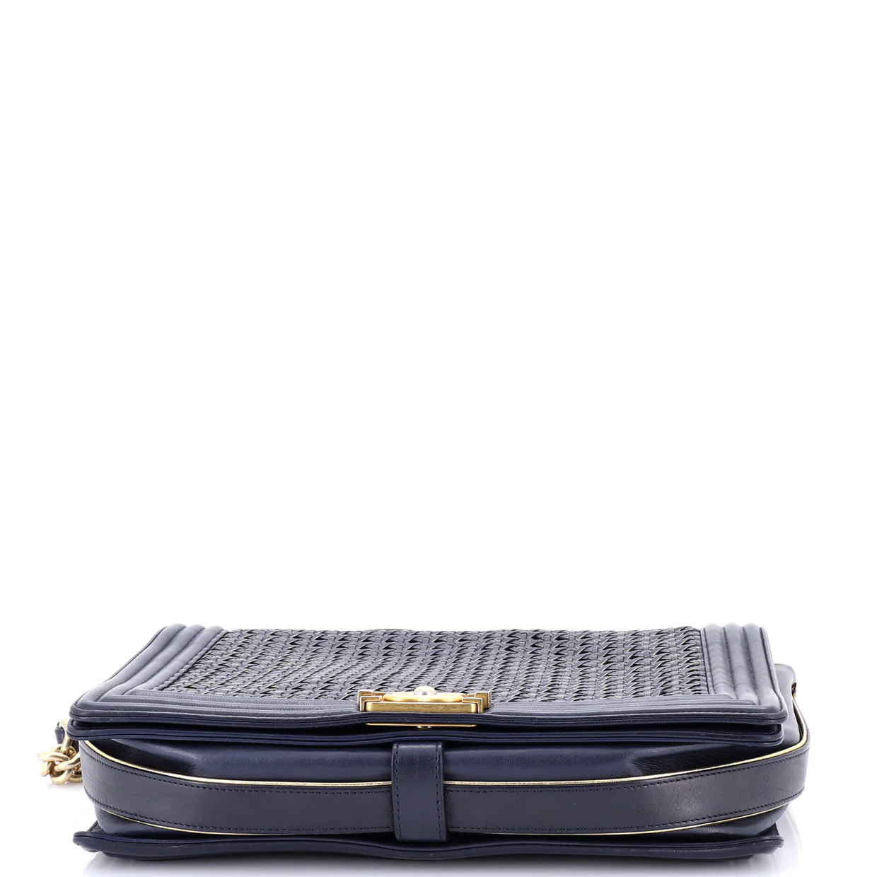 Boy Flap Bag Braided Sheepskin Large - Deep Luxury