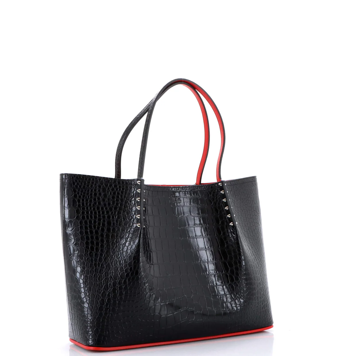 Cabarock Tote Crocodile Embossed Leather Large - Deep Luxury