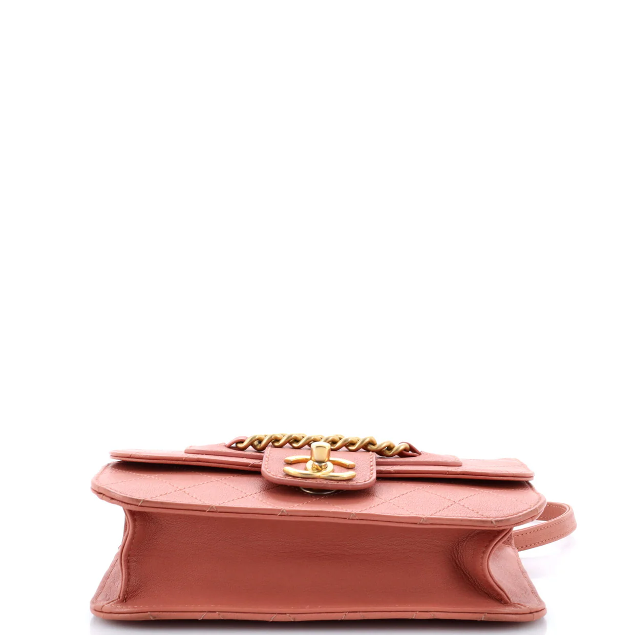 Front Chain Flap Bag Quilted Sheepskin Medium - Deep Luxury