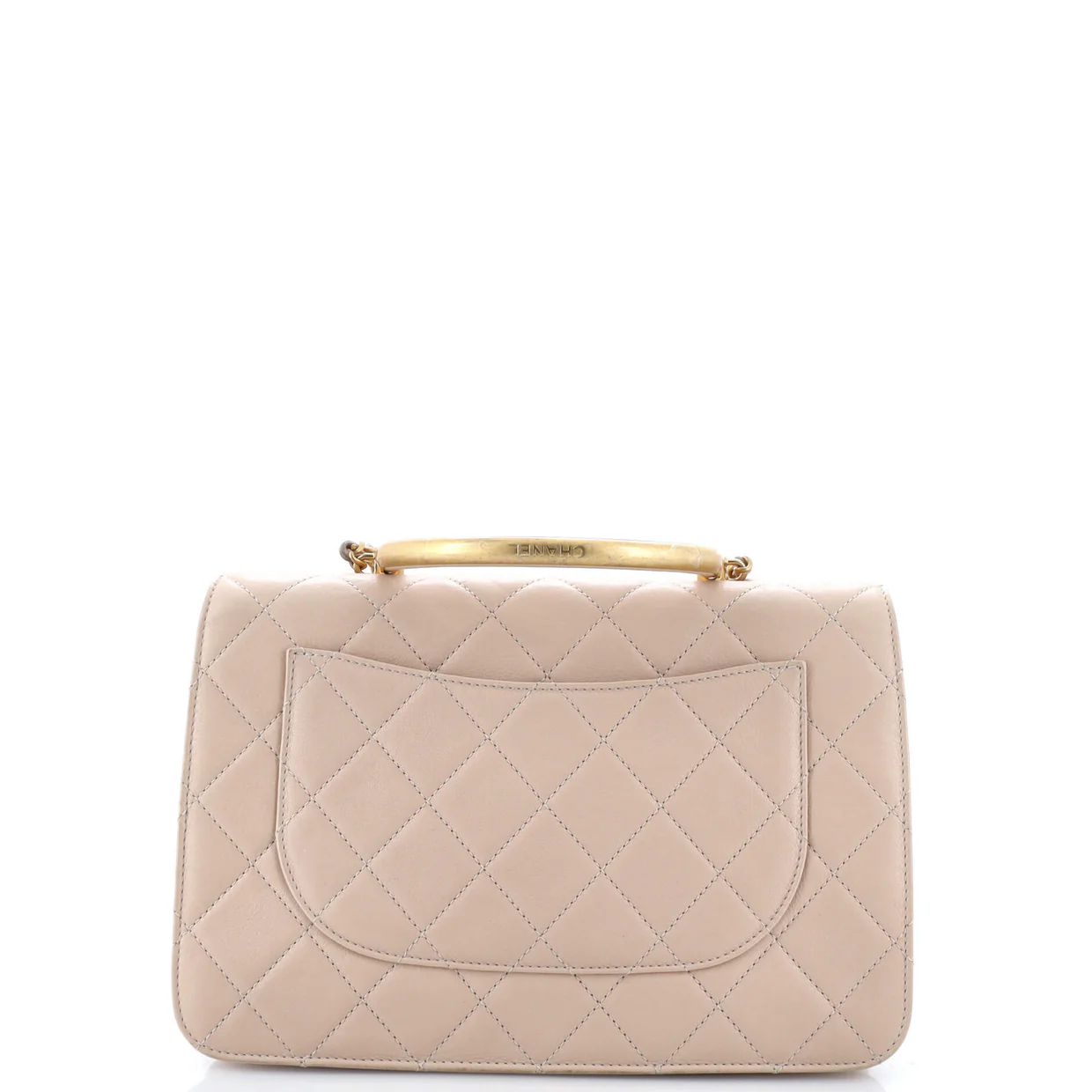 Gold Top Handle Bag Quilted Lambskin Medium - Deep Luxury