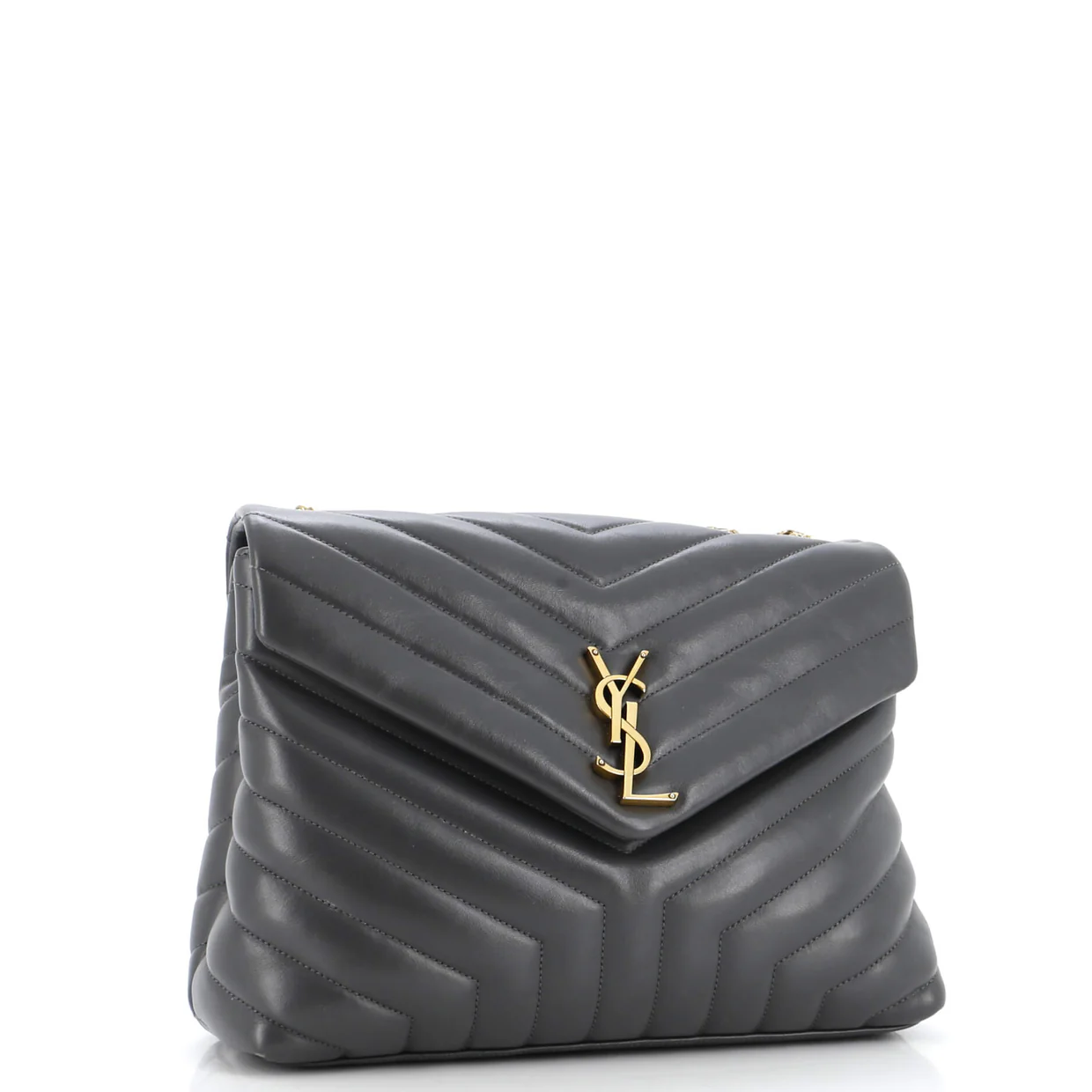 Loulou Shoulder Bag Matelasse Chevron Leather Medium - Deep Luxury