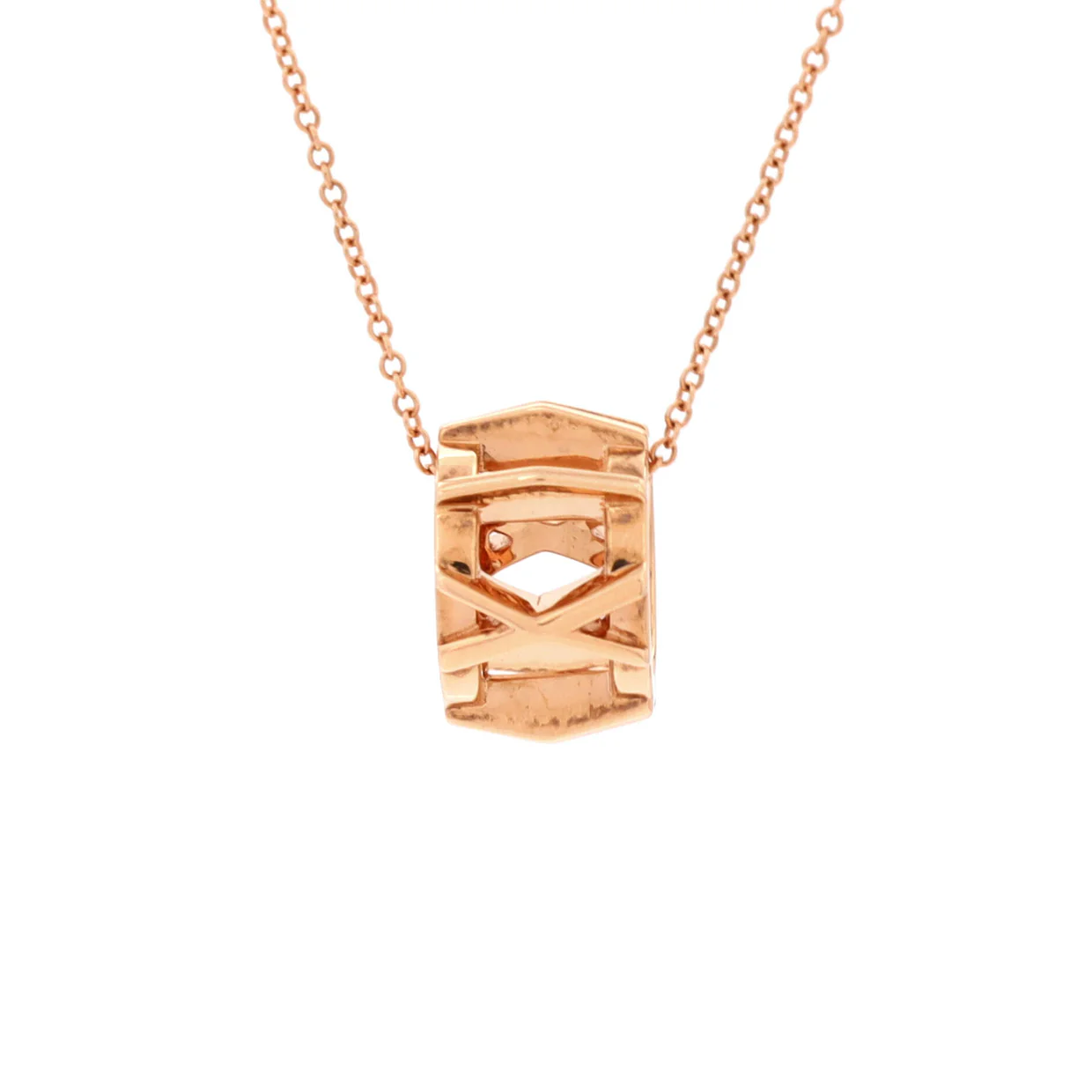 Atlas X Open Pendant Necklace 18K Rose Gold - Deep Luxury