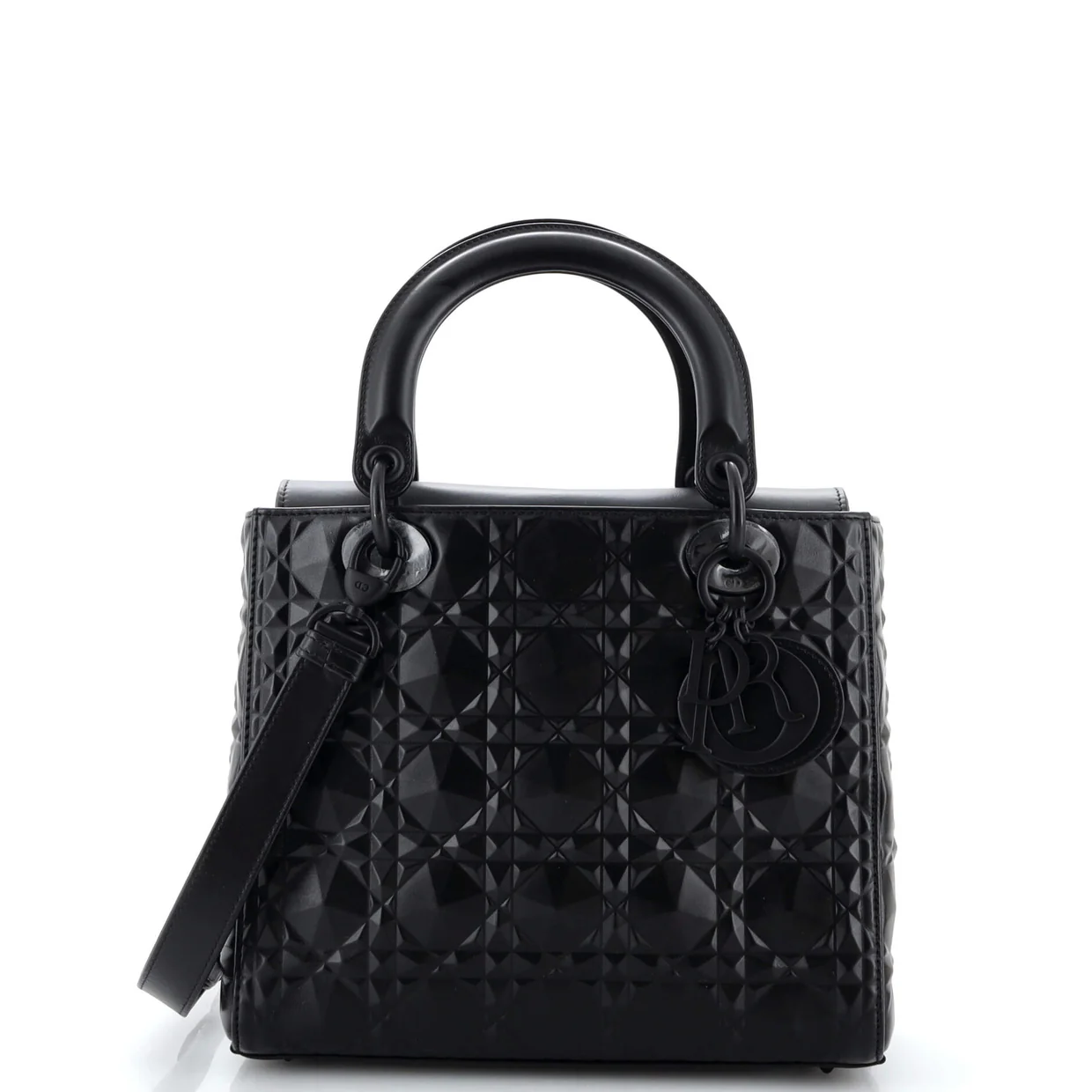 Lady Dior Bag Diamond Motif Cannage Calfskin Medium - Deep Luxury