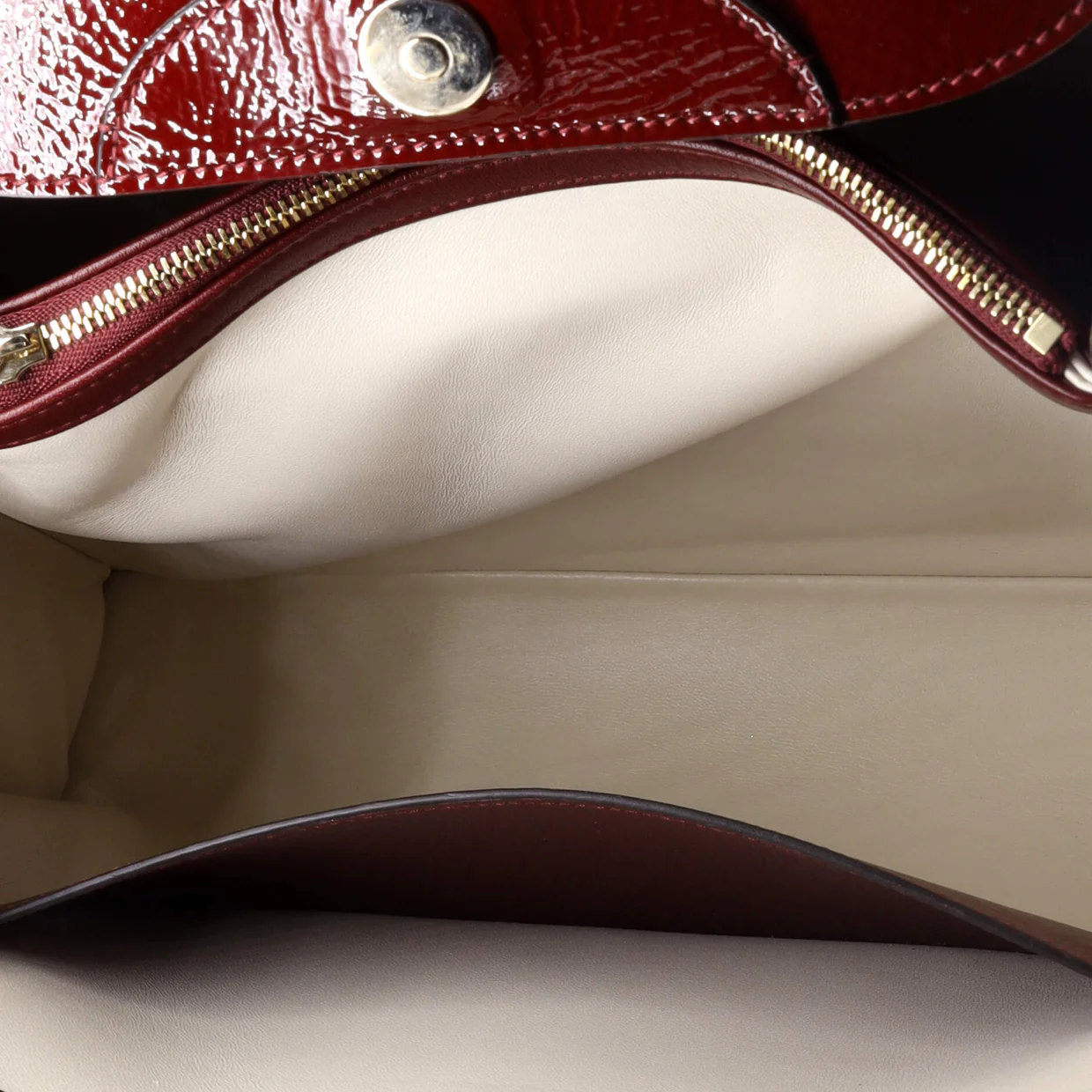 Diana NM Logo Bamboo Handle Tote Embossed Patent Medium - Deep Luxury