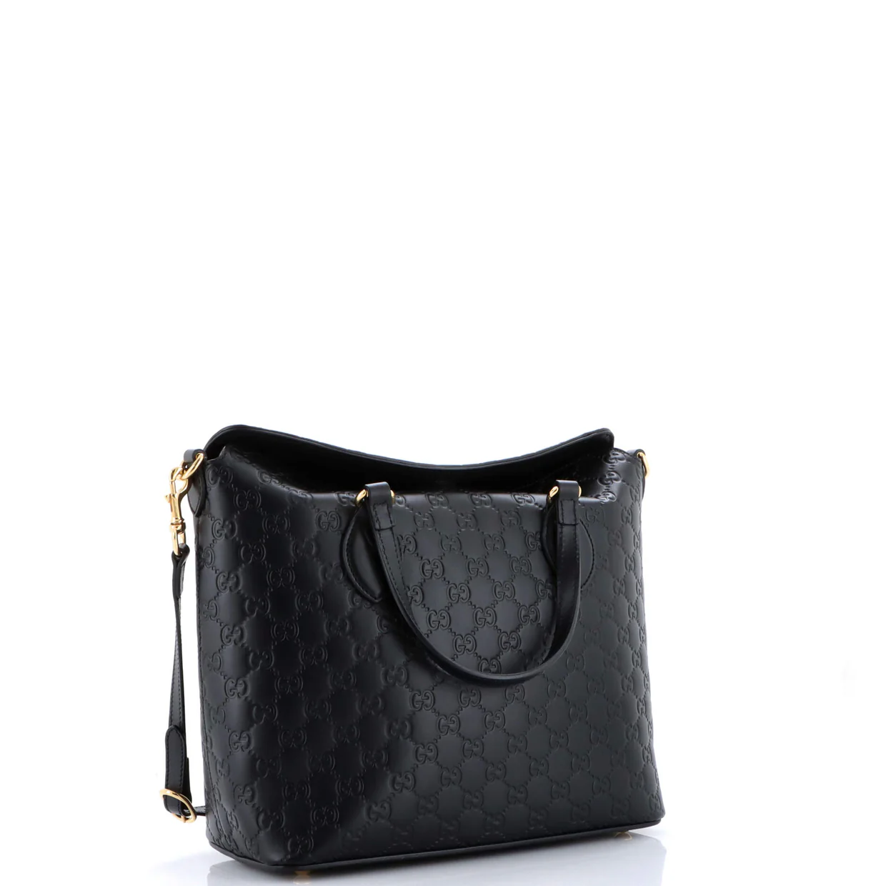 Signature Fold Over Tote Guccissima Leather Medium - Deep Luxury