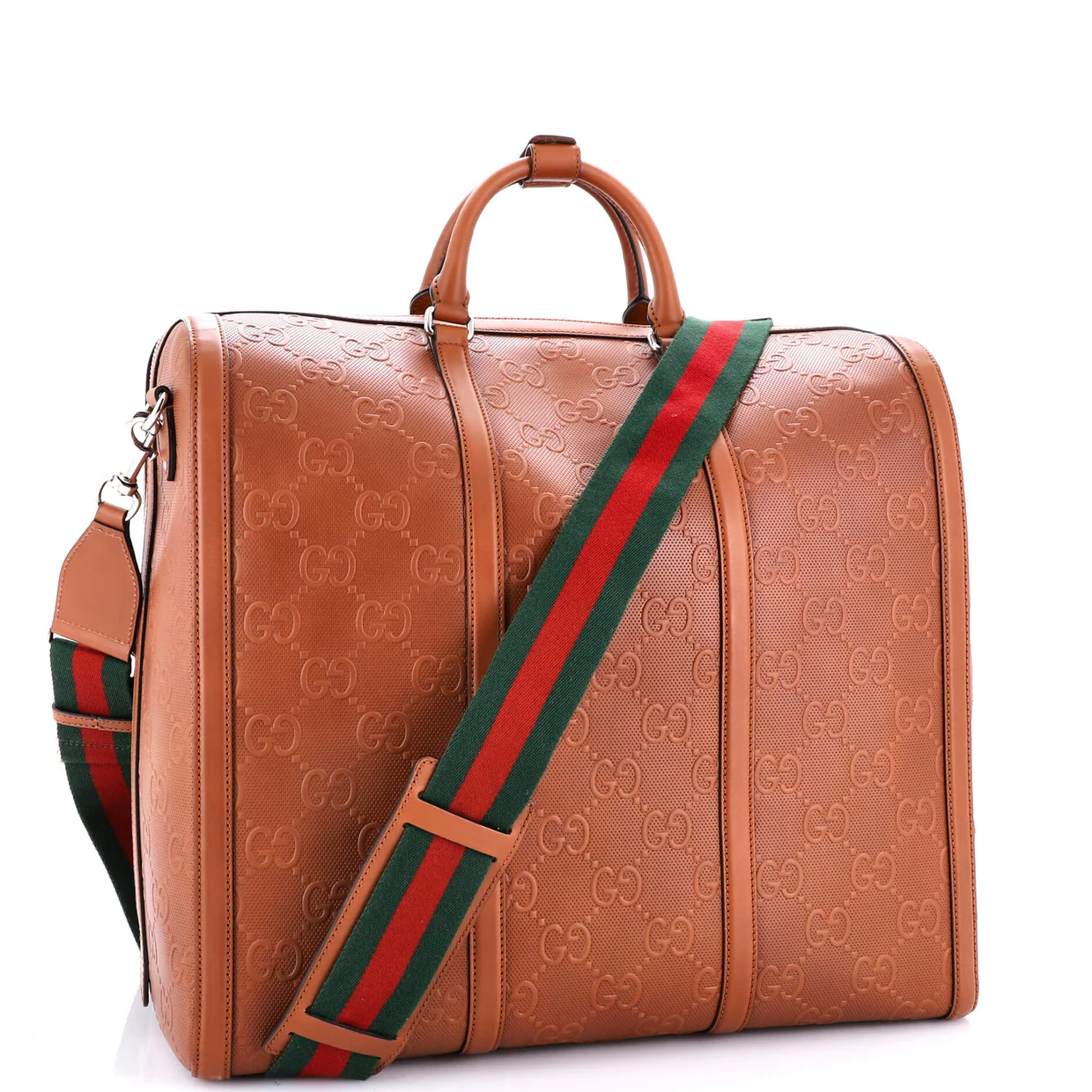 Convertible Duffle Bag GG Embossed Perforated Leather Tall - Deep Luxury