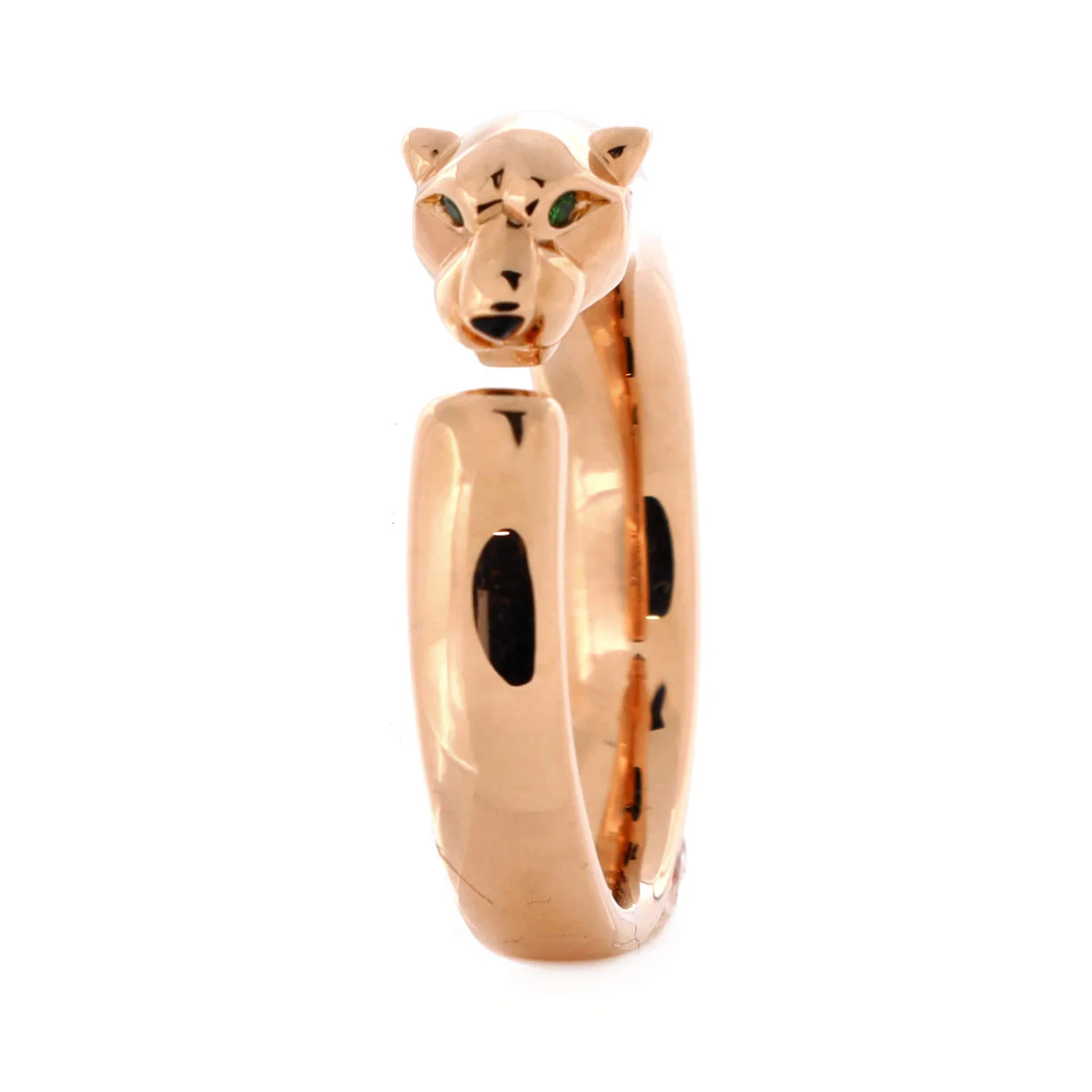 Panthere de Cartier Band Ring 18K Rose Gold with Onyx and Tsavorite 11mm - Deep Luxury