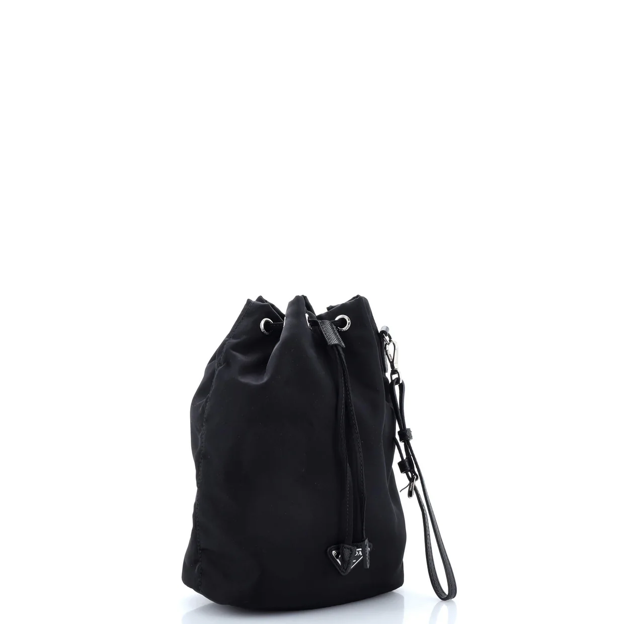 Drawstring Wristlet Bucket Bag Tessuto Small - Deep Luxury