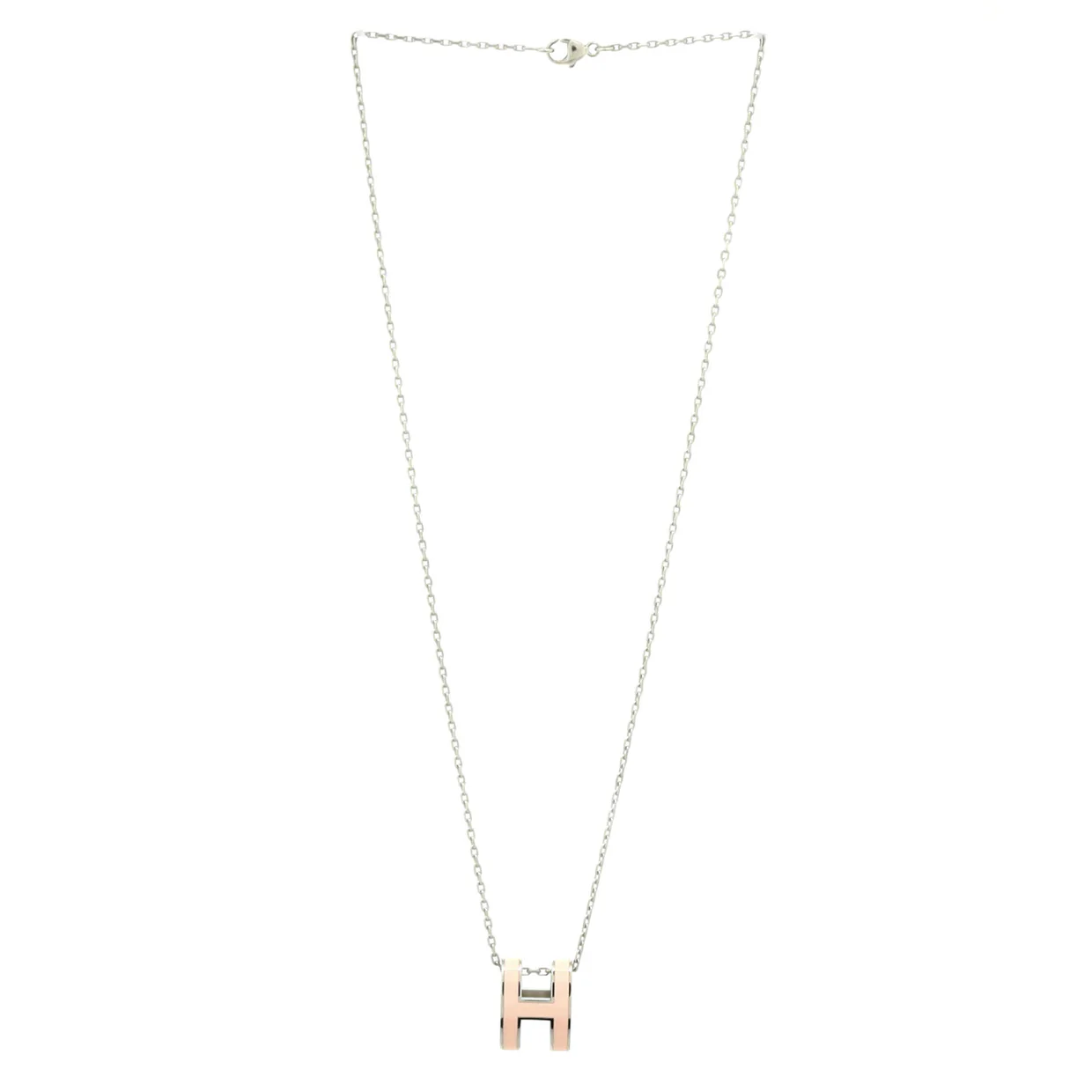 Pop H Pendant Chain Necklace Metal and Enamel - Deep Luxury
