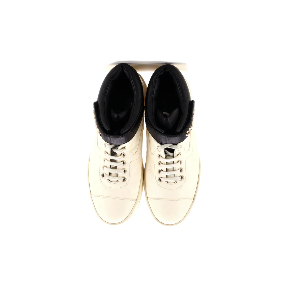 Women's Logo Strap Lace Up Sneakers Leather - Deep Luxury
