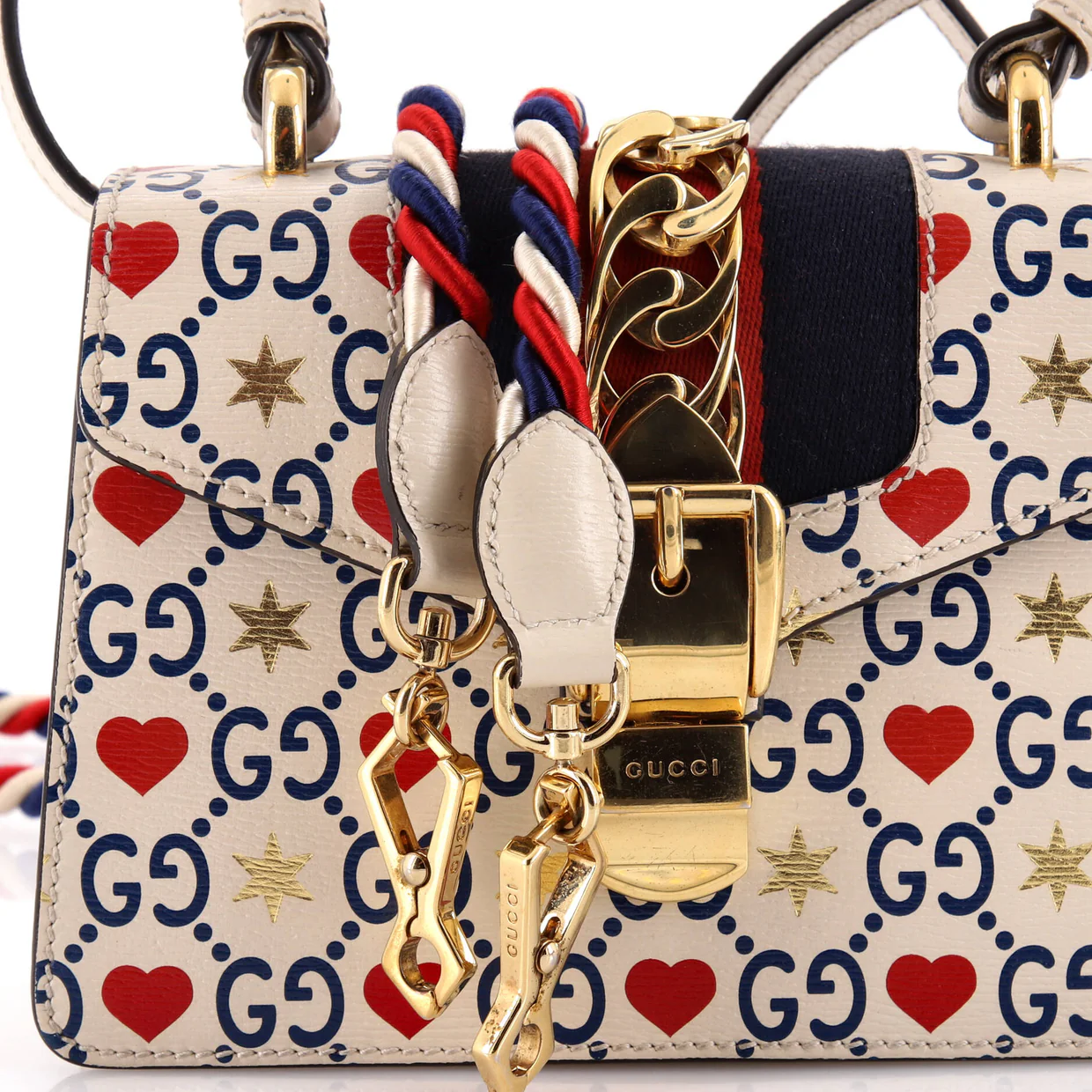 Sylvie Top Handle Bag Limited Edition Valentines GG Printed Leather Mini - Deep Luxury