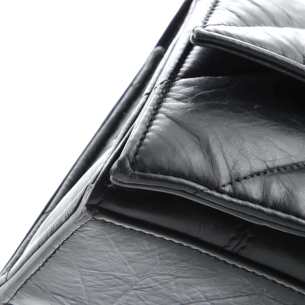 Crush Chain Flap Bag Quilted Crushed Calfskin Small - Deep Luxury