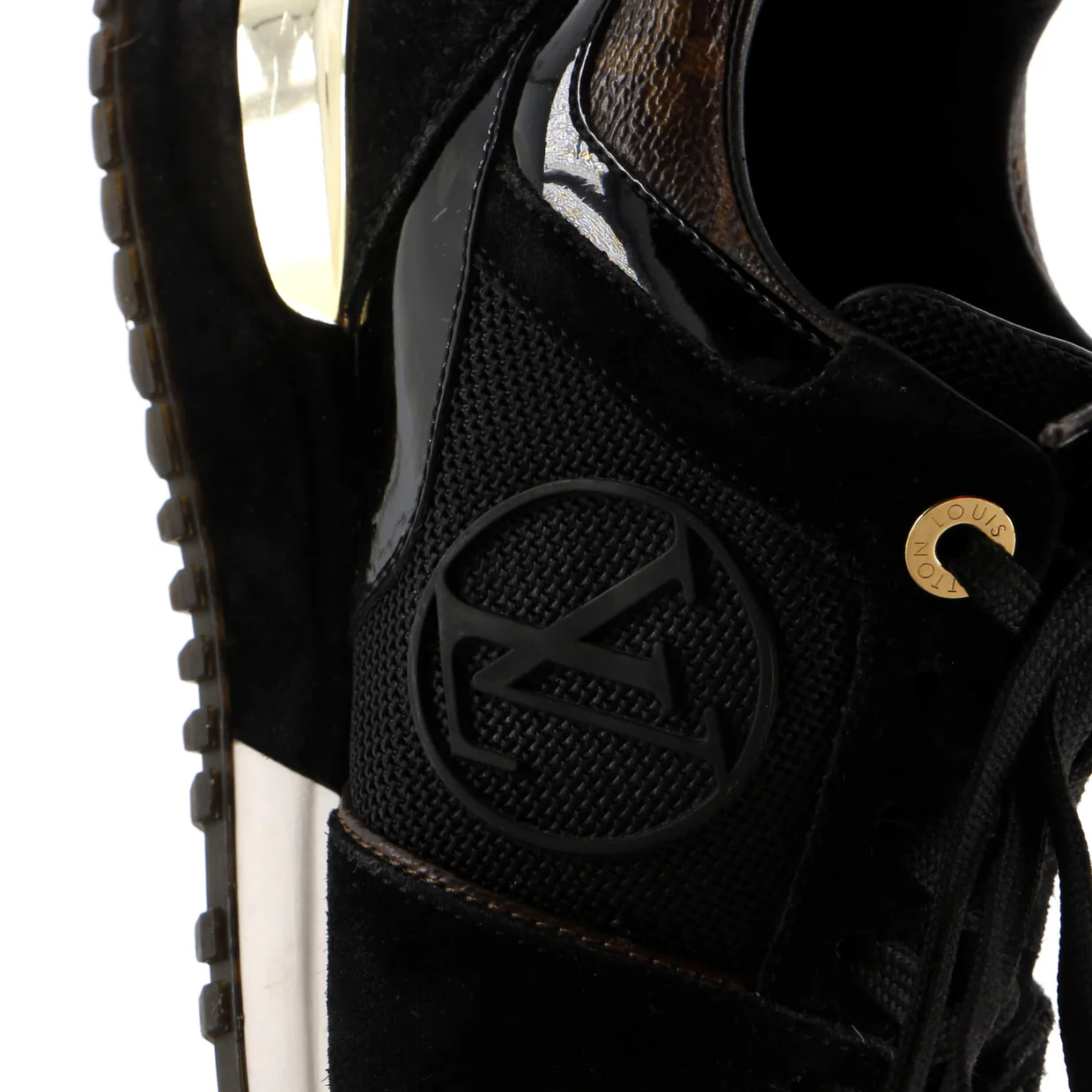 Women's Run Away Sneakers Mesh with Monogram Canvas and Suede - Deep Luxury