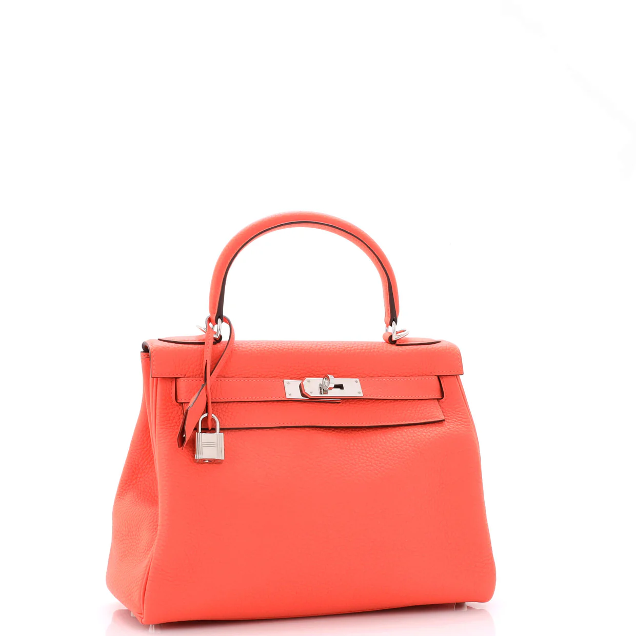 Kelly Handbag Rouge Pivoine Clemence with Palladium Hardware 28 - Deep Luxury