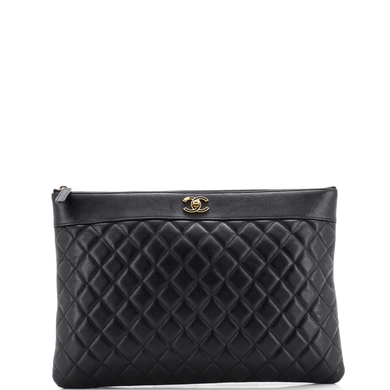 Mademoiselle Vintage O Case Clutch Quilted Sheepskin Large - Deep Luxury