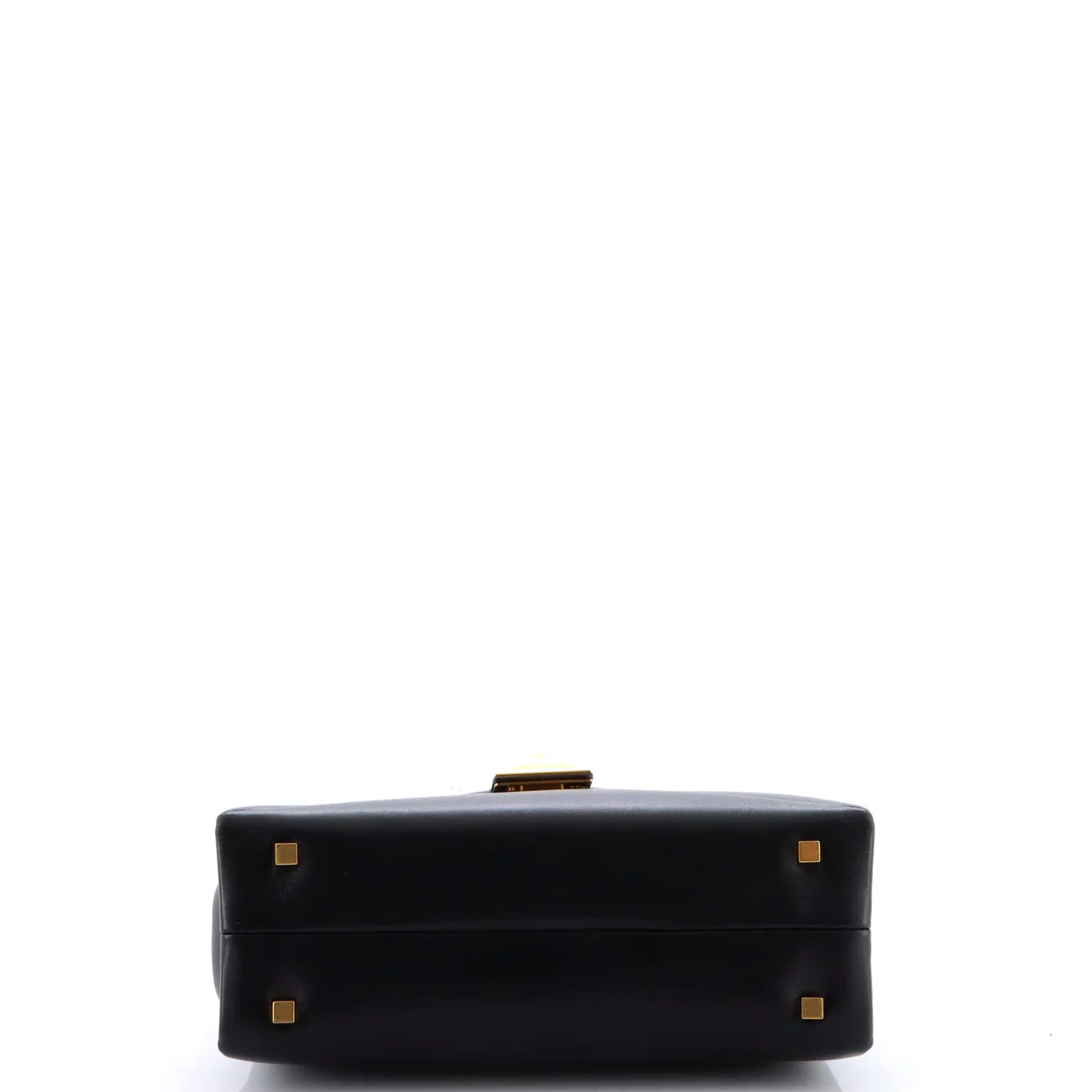 One Stud Top Handle Flap Bag Leather Small - Deep Luxury