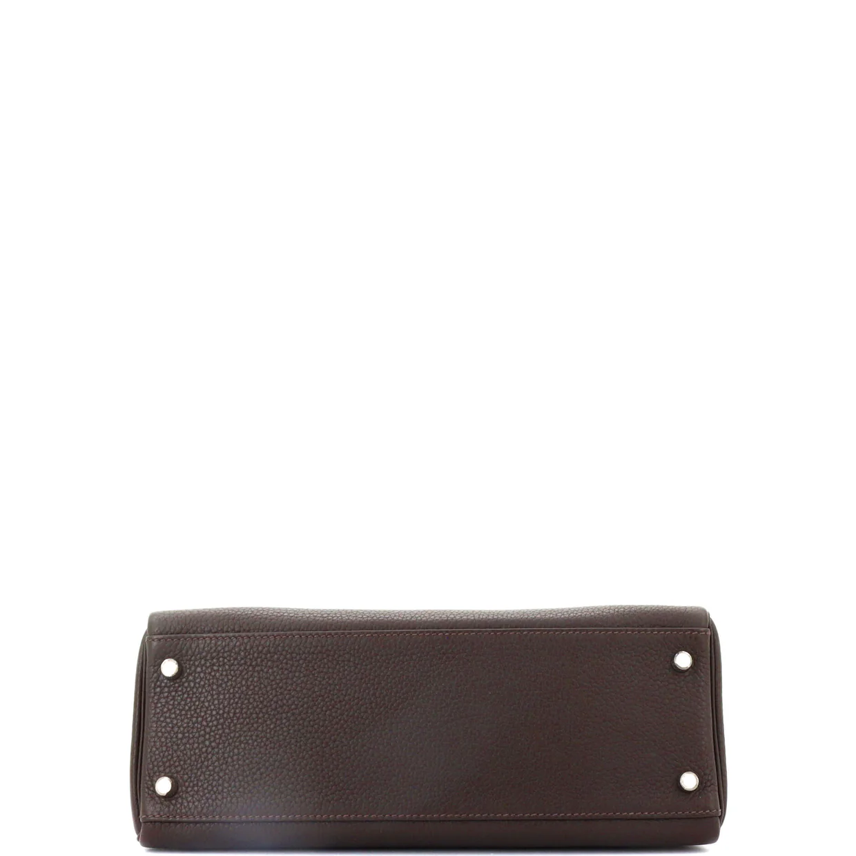 Kelly Handbag Chocolat Clemence with Palladium Hardware 32 - Deep Luxury