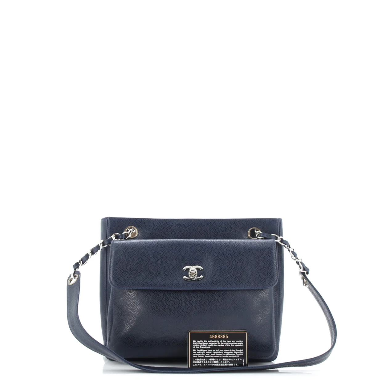 Vintage Front Pocket Tote Caviar Small - Deep Luxury