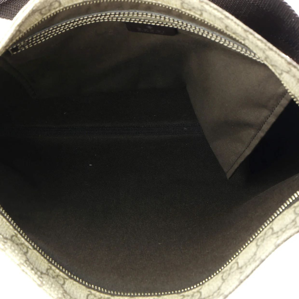 Zip Top Messenger Bag GG Coated Canvas Large - Deep Luxury