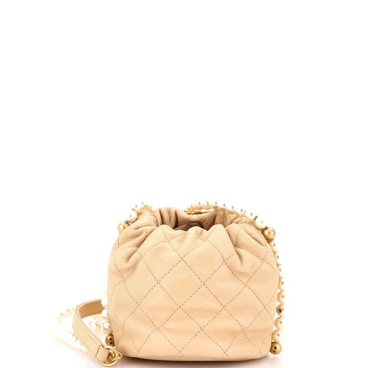 About Pearls Bucket Bag Quilted Calfskin Mini - Deep Luxury