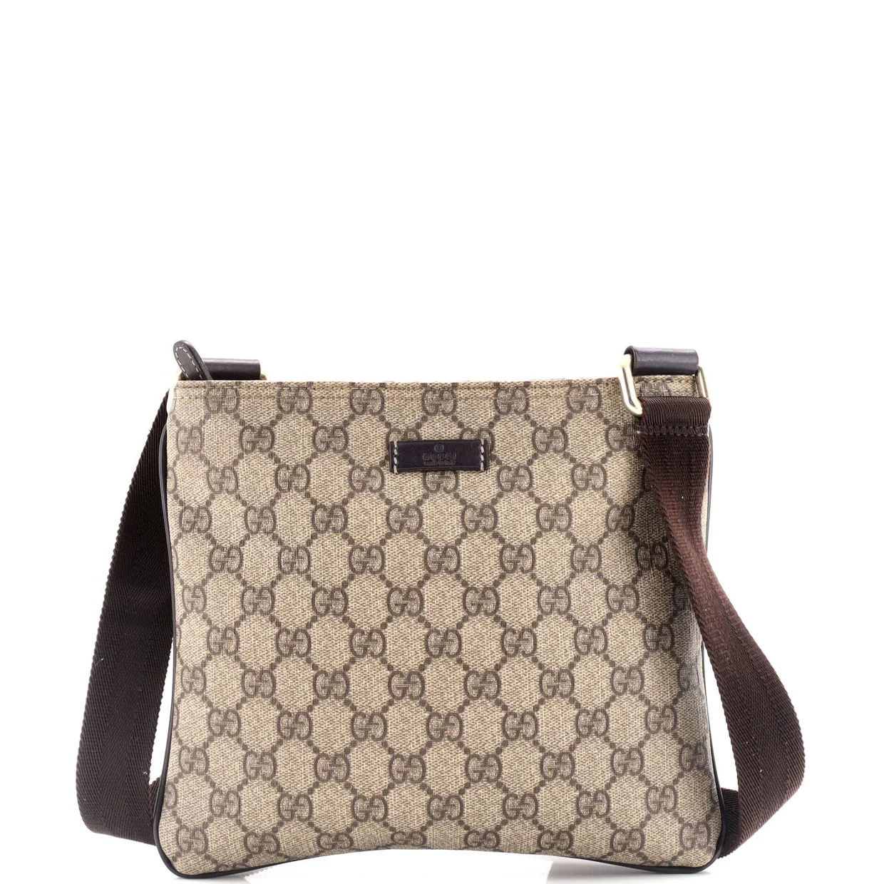 Zip Top Messenger Bag GG Coated Canvas Small - Deep Luxury
