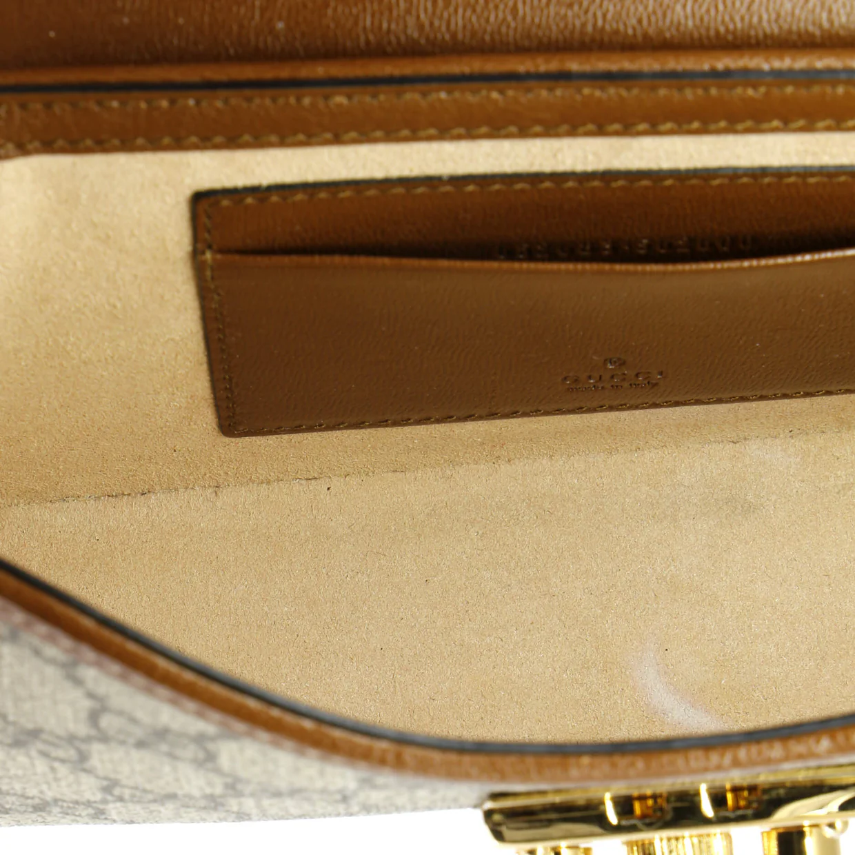 Padlock Top Handle Bag GG Coated Canvas and Leather Mini - Deep Luxury