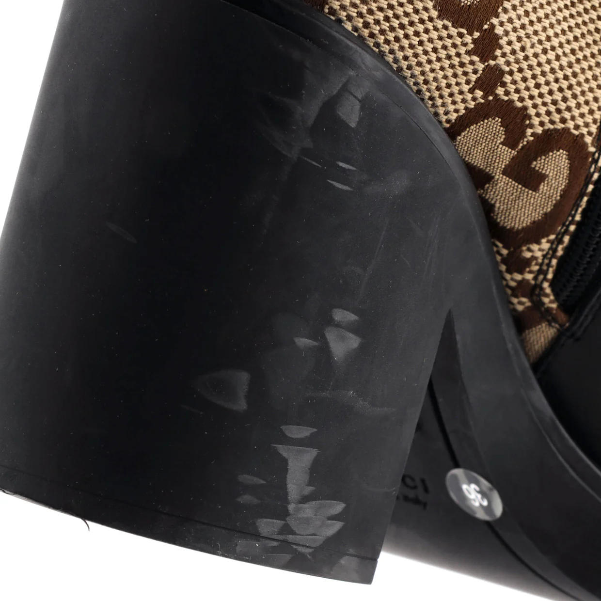 Women's GG Marmont Heeled Lace-Up Ankle Boots GG Canvas and Leather - Deep Luxury