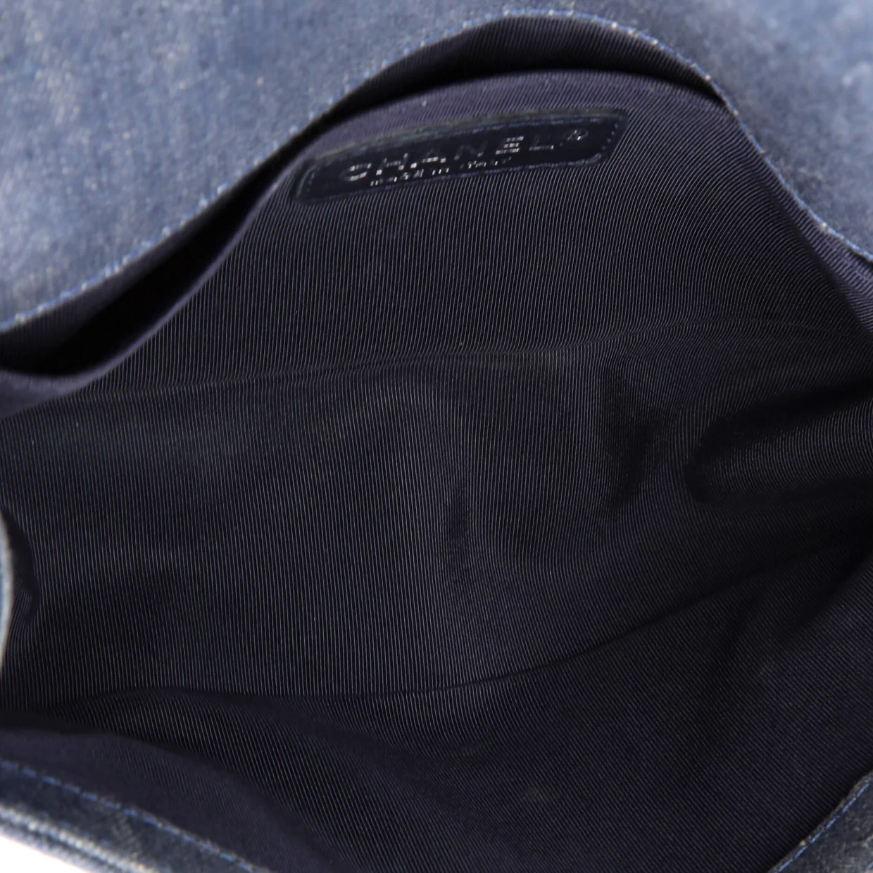 Boy Flap Bag Chevron Denim Old Medium - Deep Luxury