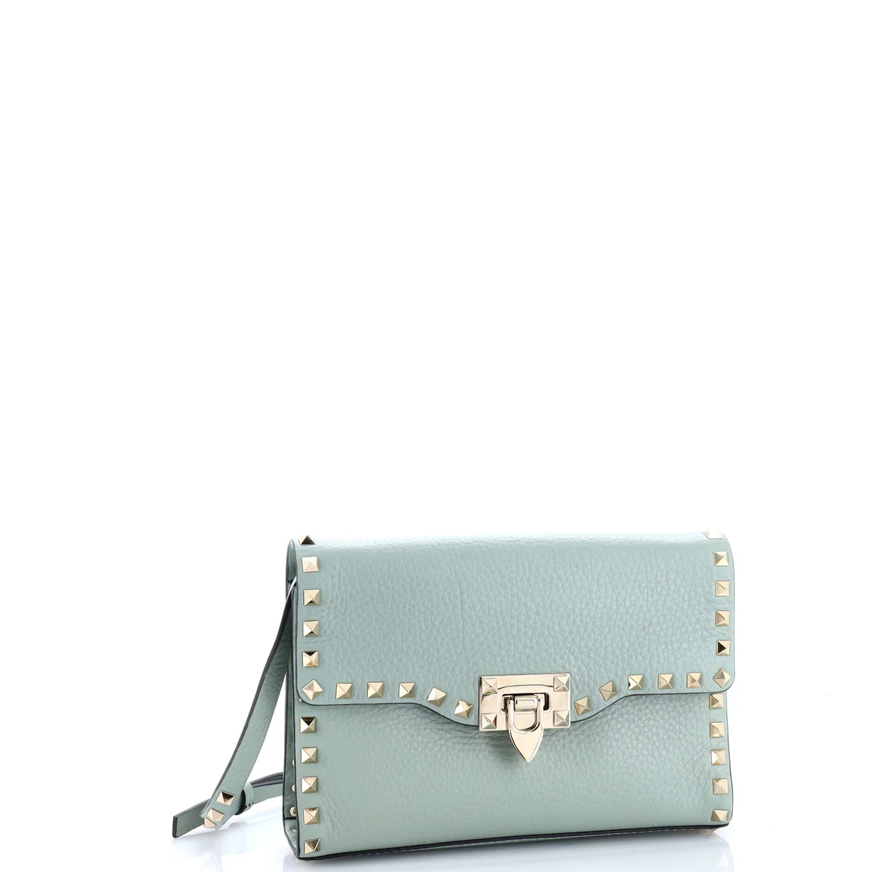Rockstud Flip Lock Flap Bag Leather Medium - Deep Luxury