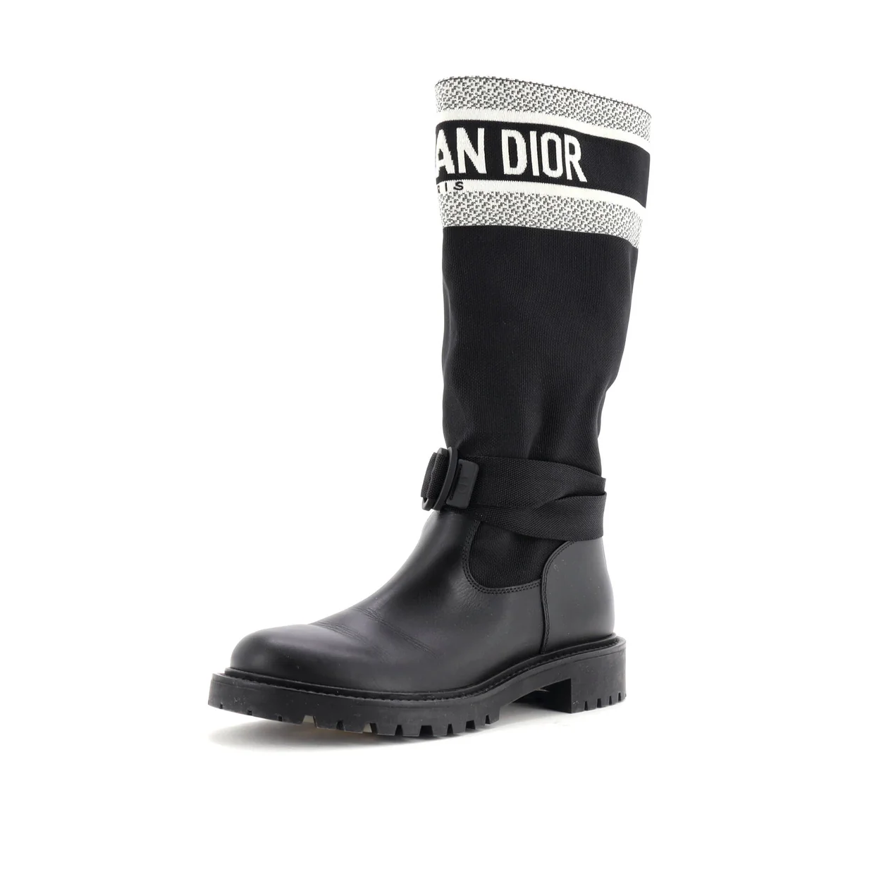 Women's D-Major Mid-Calf Boots Technical Fabric and Leather - Deep Luxury