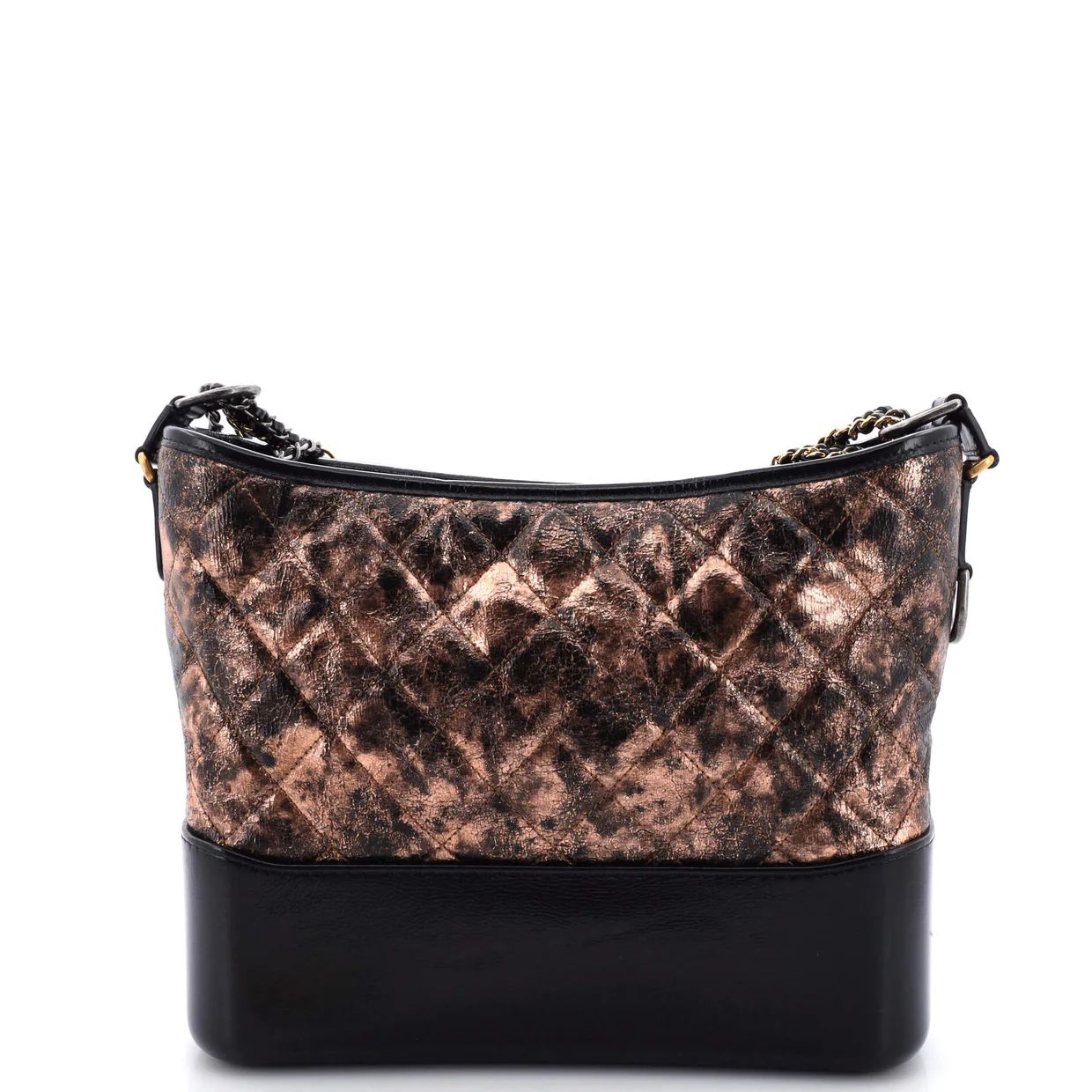 Gabrielle Hobo Quilted Metallic Crumpled Goatskin Medium - Deep Luxury
