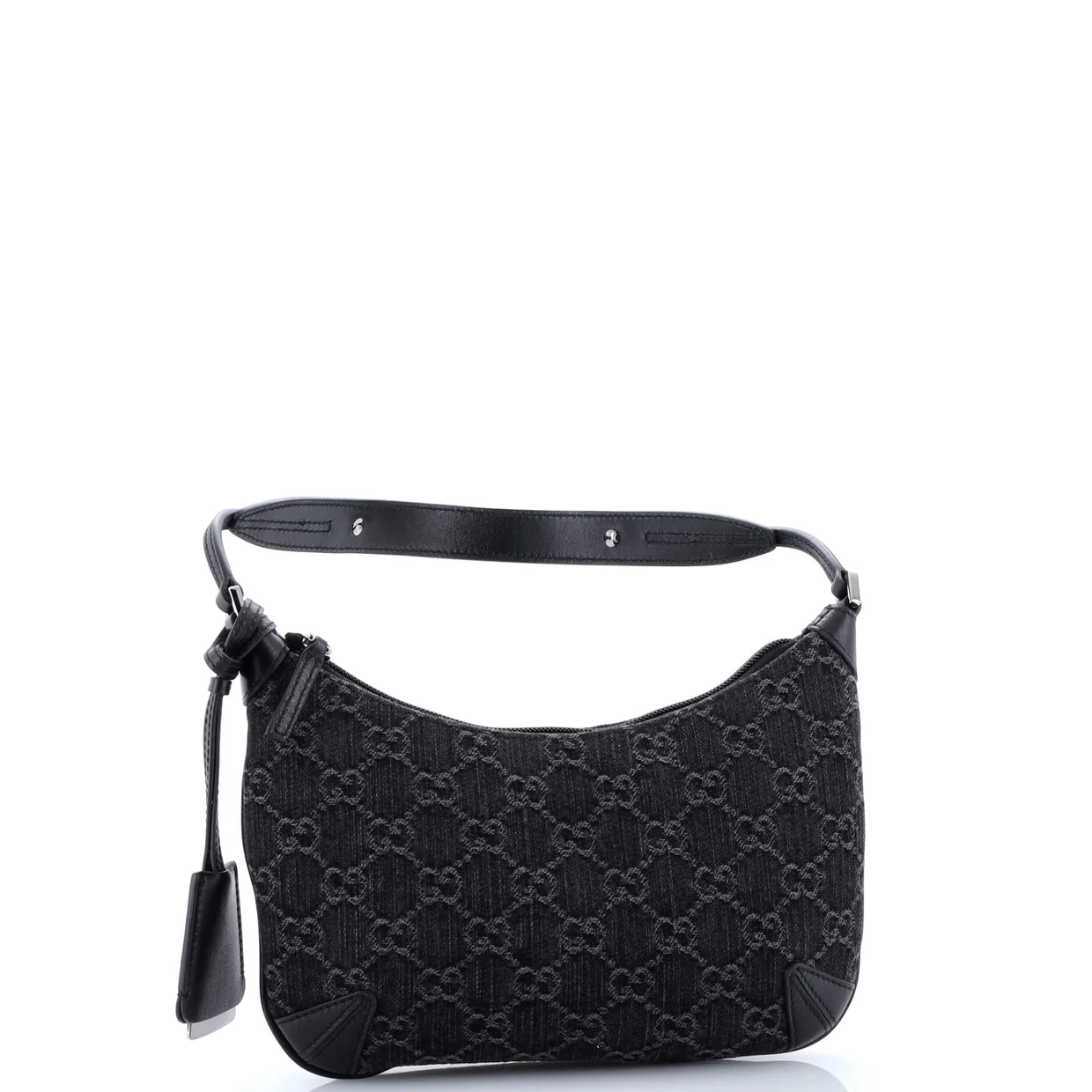 Horsebit Slim Shoulder Bag GG Denim with Leather Small - Deep Luxury