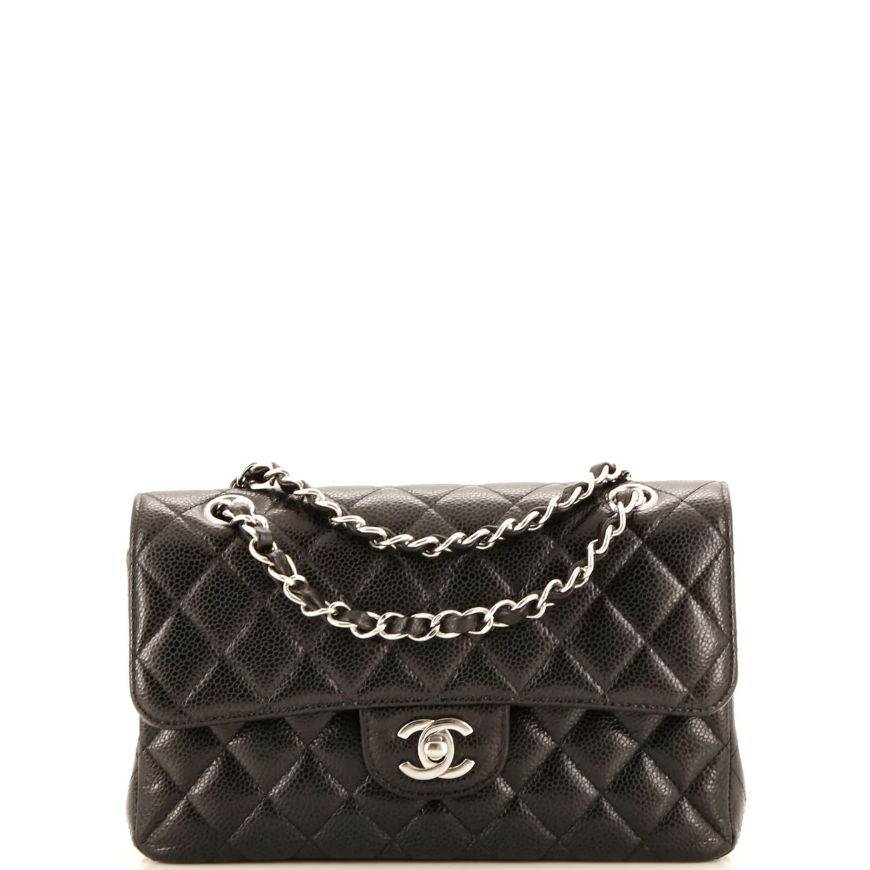 Classic Double Flap Bag Quilted Caviar Small - Deep Luxury